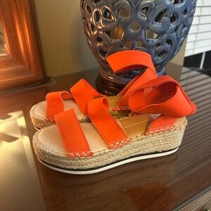 Orange Dolce Vita "Lury" Espadrille Platform Sandal Size 6 1/2